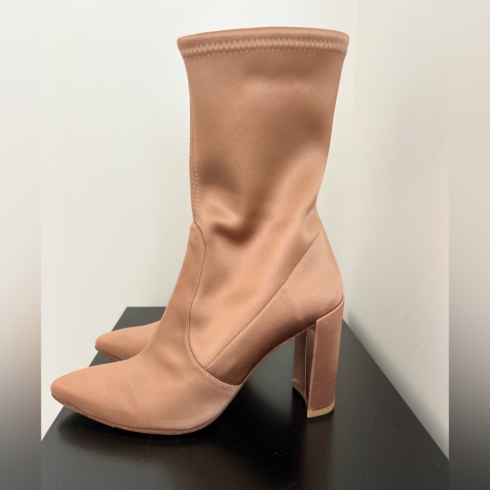 Stuart Weitzman Pink Satin Sock Boots size 6.5/37